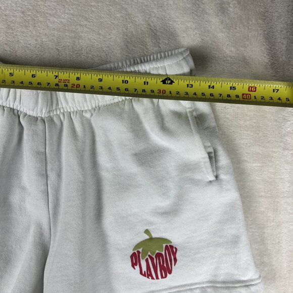 PLAYBOY by PACSUN Womens Shorts White Drawstring Extra Small XS Fleece Lined - Picture 6 of 10